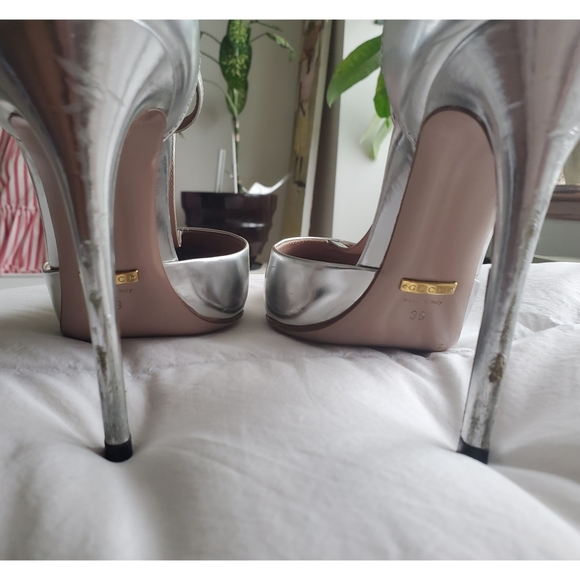 Gucci Silver Argento Gold Studded Women Pumps - Picture 12 of 13